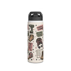 Caffeine-Fueled Blue Collar Mom Stainless Steel Water Bottle — “Powered by Caffeine, Deadlines & Tiny Humans”