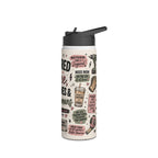 Caffeine-Fueled Blue Collar Mom Stainless Steel Water Bottle — “Powered by Caffeine, Deadlines & Tiny Humans”