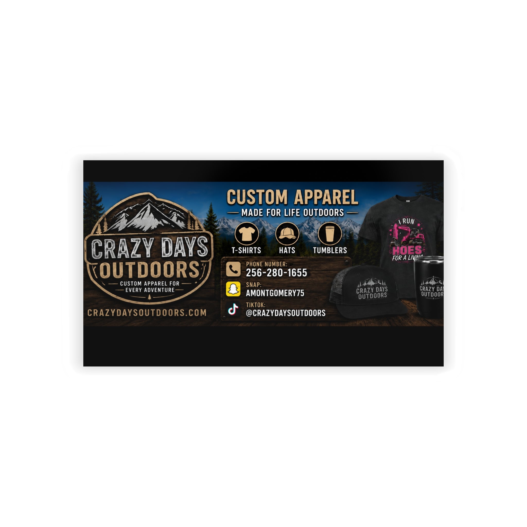 Custom Business Cards | Crazy Days Outdoors | 4 Finishes, Up to 200 pcs