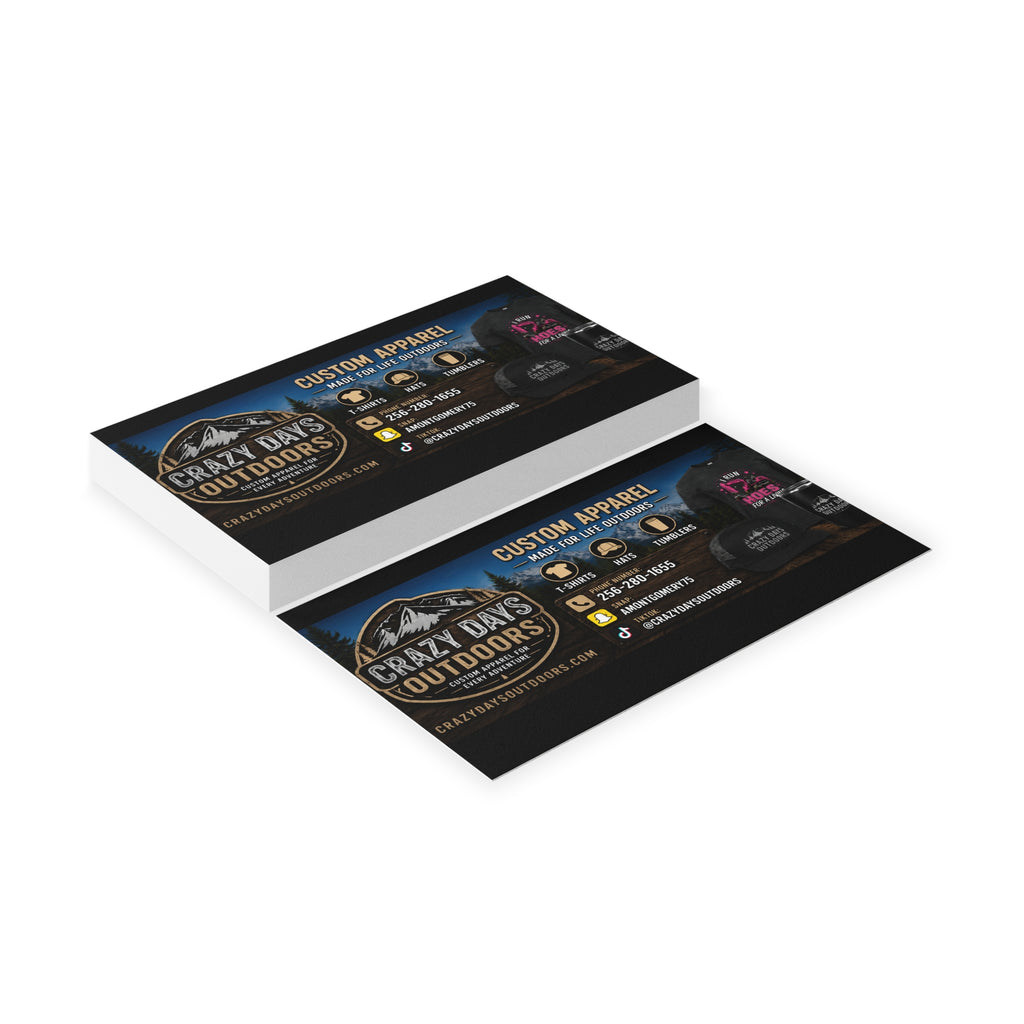 Custom Business Cards | Crazy Days Outdoors | 4 Finishes, Up to 200 pcs