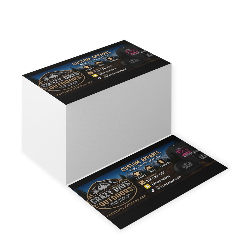 Custom Business Cards | Crazy Days Outdoors | 4 Finishes, Up to 200 pcs