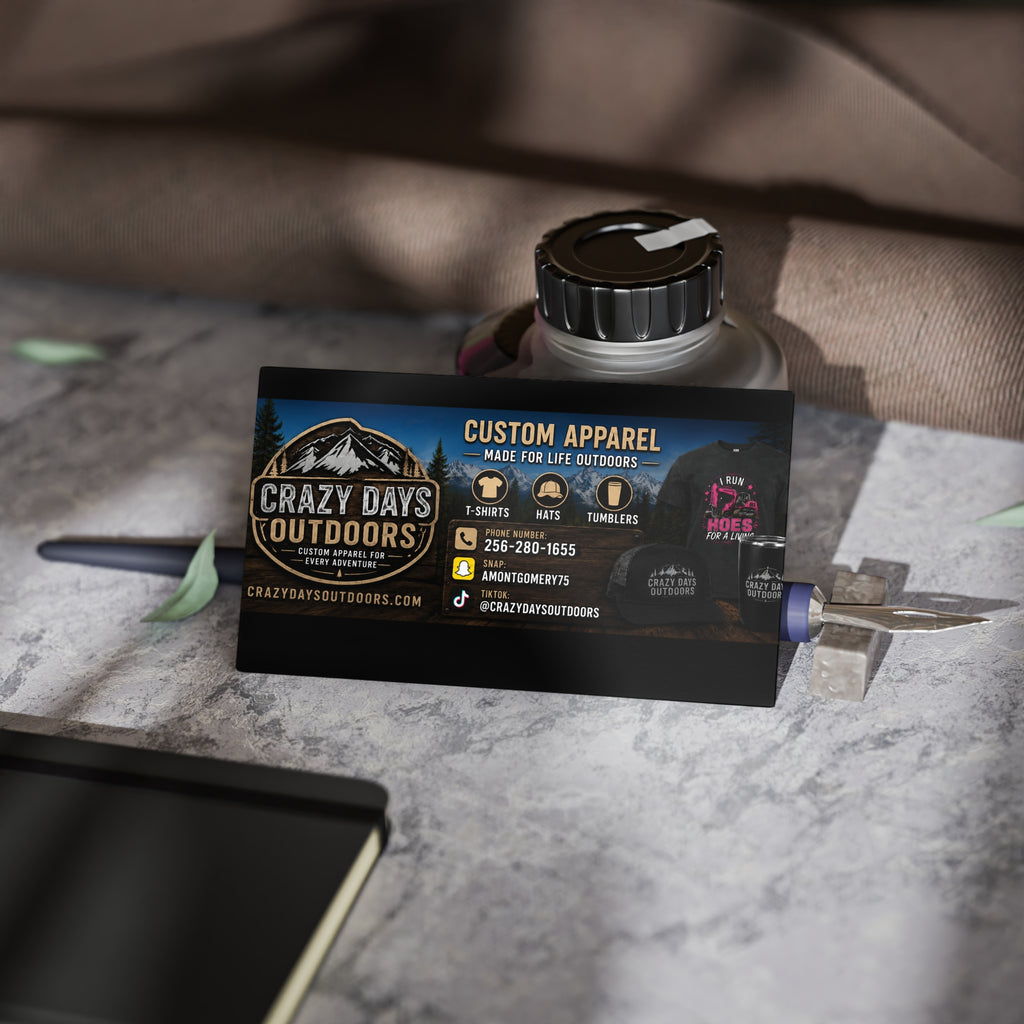 Custom Business Cards | Crazy Days Outdoors | 4 Finishes, Up to 200 pcs