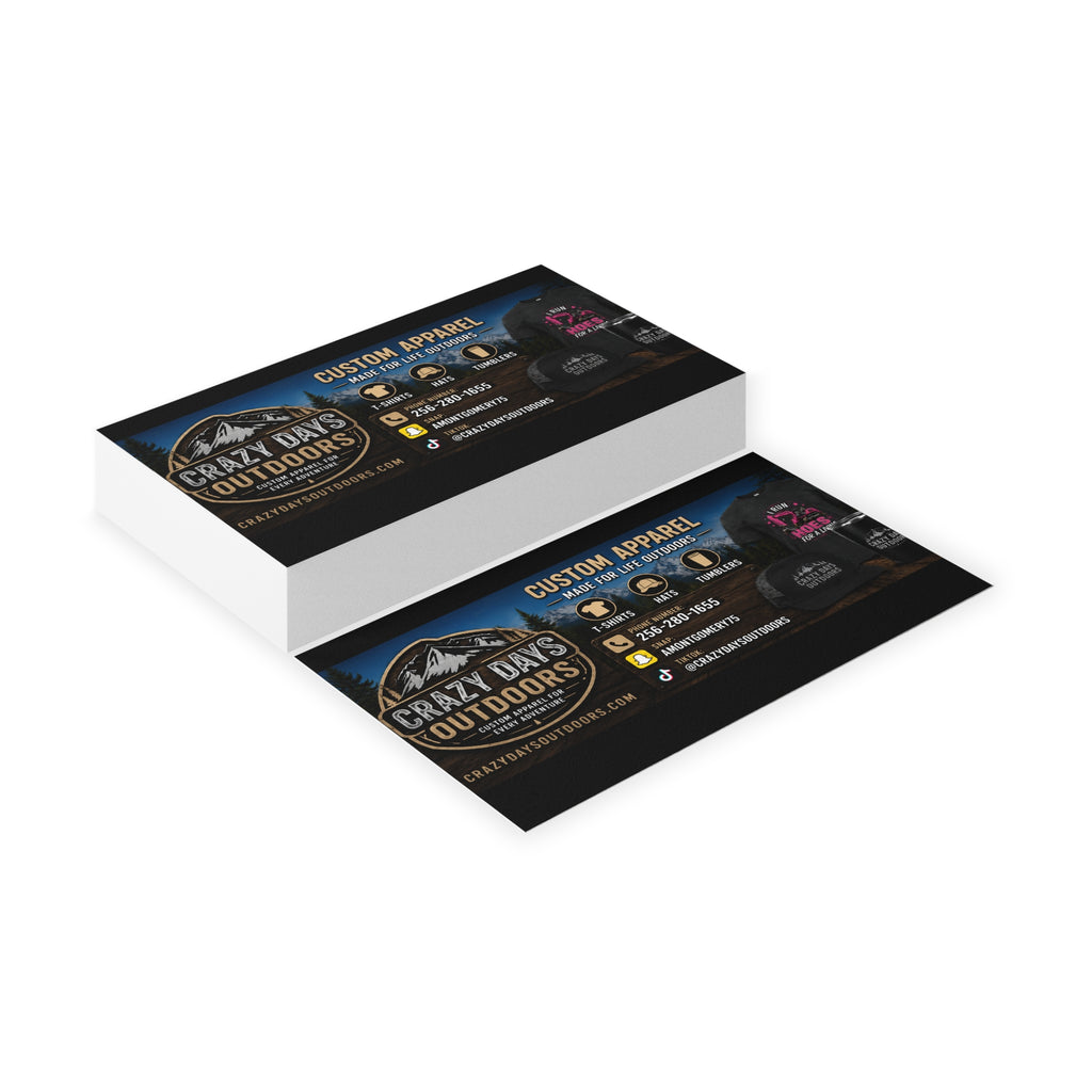Custom Business Cards | Crazy Days Outdoors | 4 Finishes, Up to 200 pcs