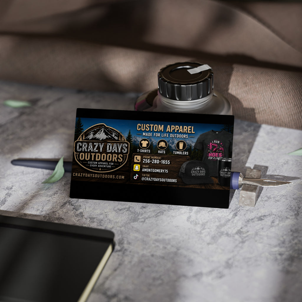Custom Business Cards | Crazy Days Outdoors | 4 Finishes, Up to 200 pcs