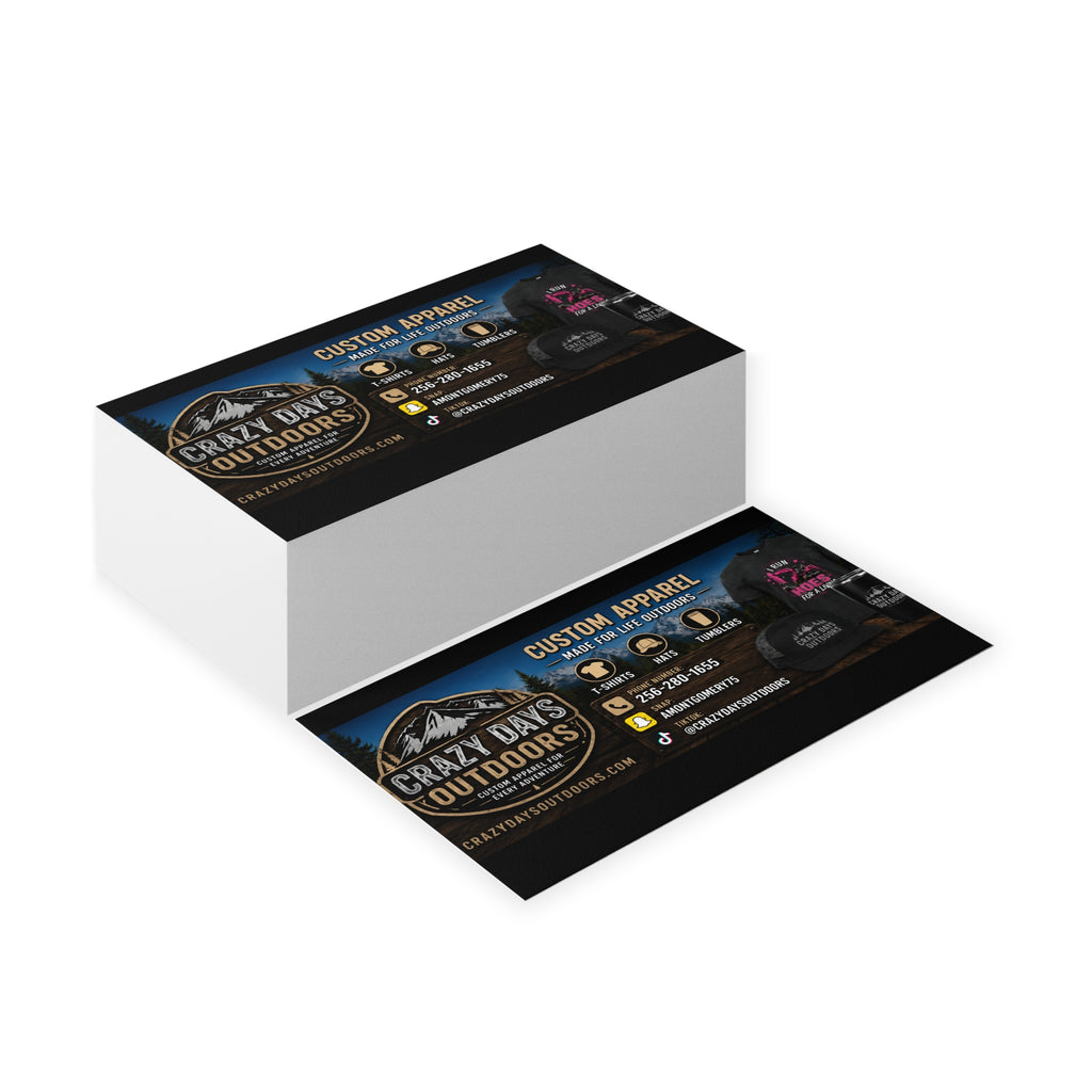Custom Business Cards | Crazy Days Outdoors | 4 Finishes, Up to 200 pcs