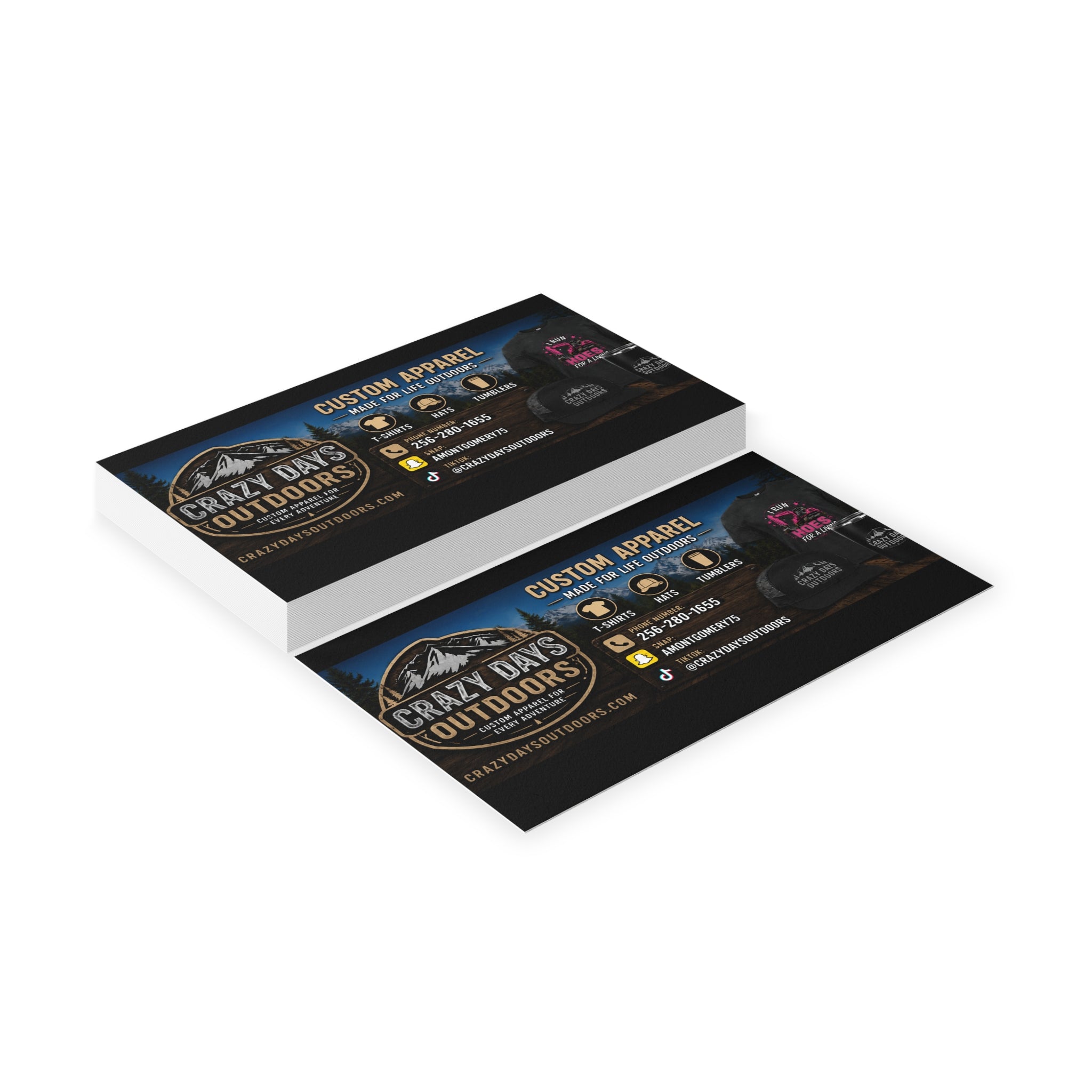 Custom Business Cards | Crazy Days Outdoors | 4 Finishes, Up to 200 pcs