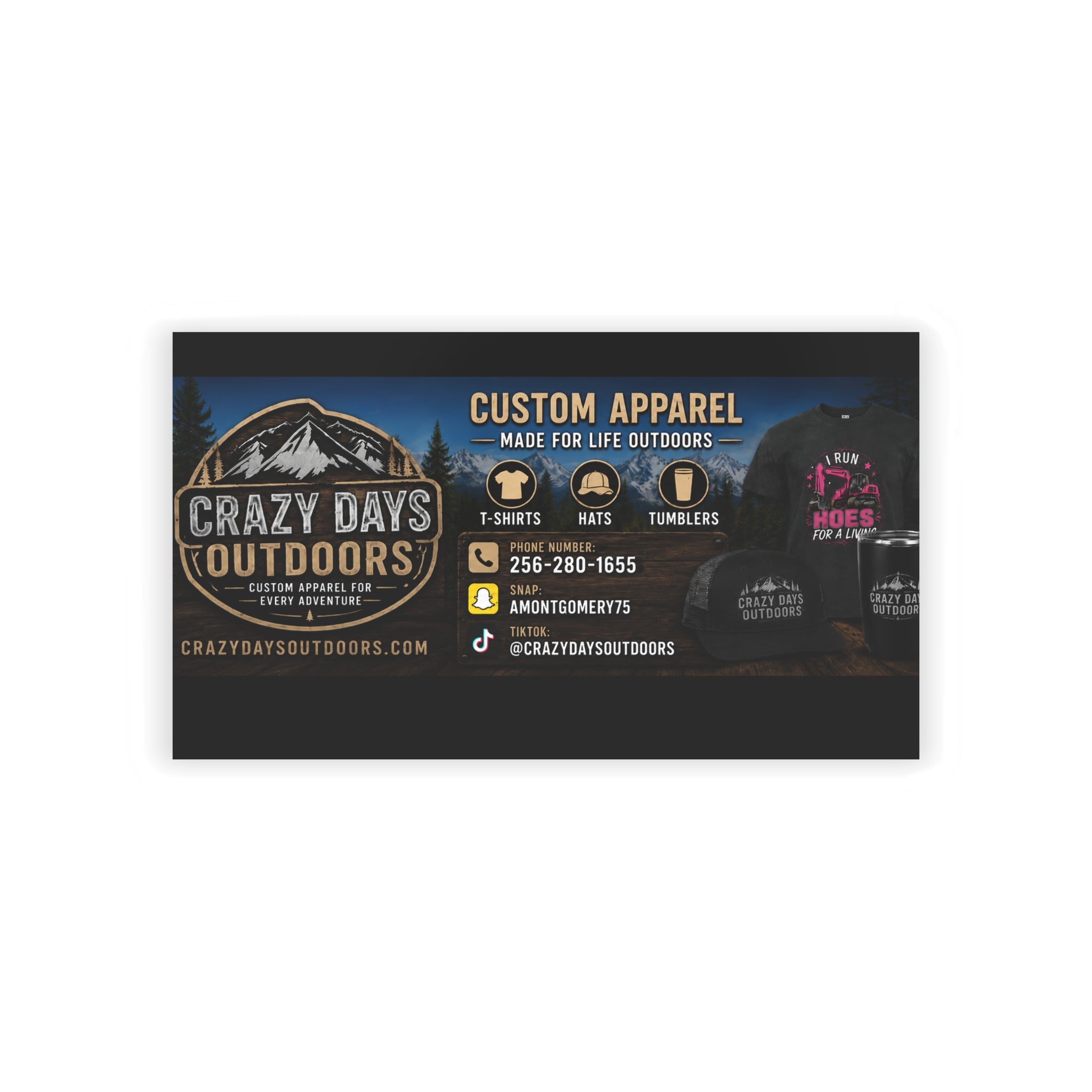 Custom Business Cards | Crazy Days Outdoors | 4 Finishes, Up to 200 pcs