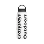 Skull & Flag Stainless Steel Water Bottle — "Raised on Freedom, Fueled by Coffee" Outdoor Travel Bottle