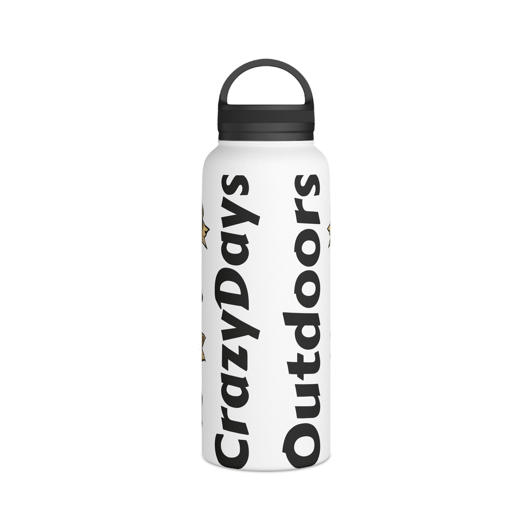 Skull & Flag Stainless Steel Water Bottle — "Raised on Freedom, Fueled by Coffee" Outdoor Travel Bottle